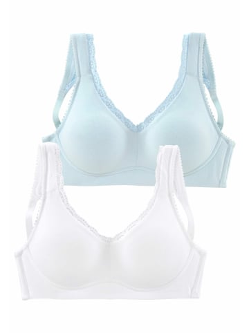 PETITE FLEUR Soft-BH in hellblau+weiß