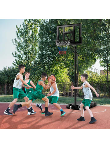 COSTWAY Basketballständer 245-305 cm höhenverstellbar in Schwarz