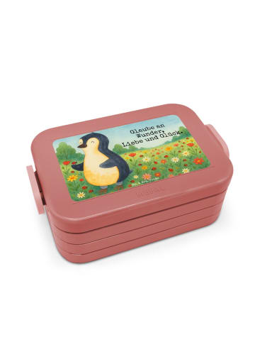 Mr. & Mrs. Panda Snackbox Pinguin Marienkäfer Design mit Spruch in Rot Pastell