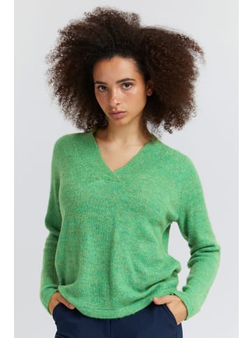 ICHI V-Ausschnitt-Pullover IHKAMARA V LS 20116697  Klassischer Pullover mit V-Ausschnitt in Grün