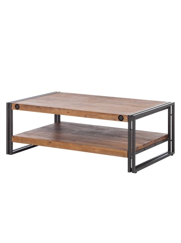 home24 Couchtisch MANCHESTER 110 cm mit Ablage in Akazie Grau