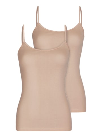 Nina von C. 2er Pack Damen Spaghettitop in latte macchiato