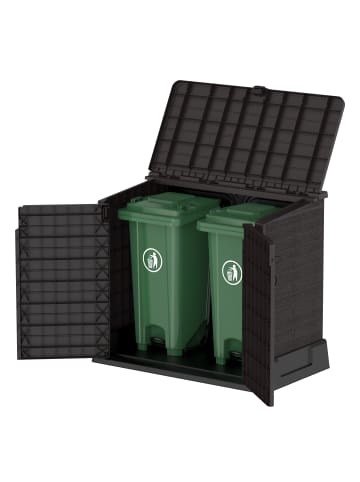 VCM  StoreAway Mülltonnenbox Gartenhaus 850 L in Braun