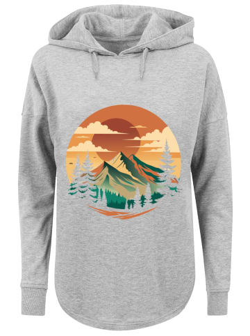 F4NT4STIC Oversized Hoodie Sonnenuntergang Berglandschaft in grau