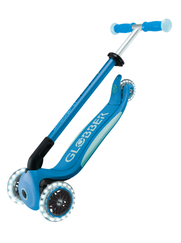 GLOBBER Scooter ELITE GLOW LIGHTS Roller in petrol, mit Leuchtrollen und Glow-Effekt