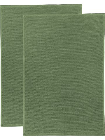 Erwin Müller Baumwolle Frottier-Geschirrtuch 2er-Pack in oliv