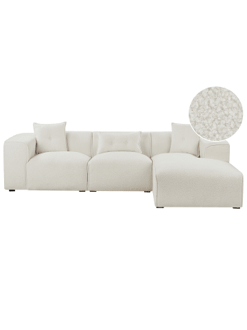 Beliani 3-Sitzer Sofa DOLVA in Weiß/Schwarz - (W) 294 x (H) 72 x (L) 170 cm