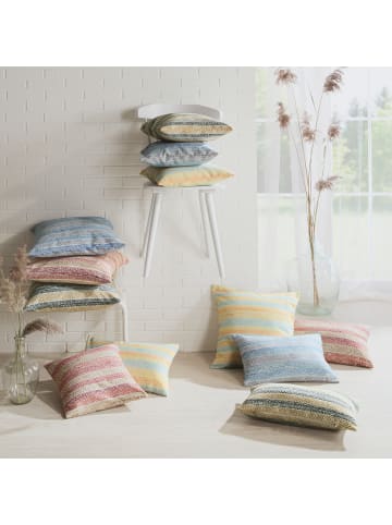 Erwin Müller Jacquard, Baumwollmischung, Gewebt Kissenbezug in rot-taupe