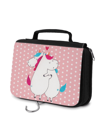 Mr. & Mrs. Panda Beauty Case Einhorn Mitteilung ohne Spruch in Rot Pastell