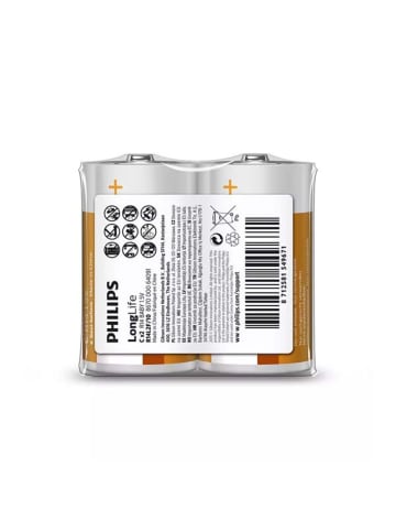 Philips Philips Longlife Batterie C / R14 2 Stück Phil-R14L2F/10