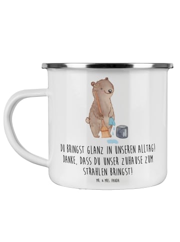 Mr. & Mrs. Panda Becher Glanz Putzfrau mit Spruch in Weiß