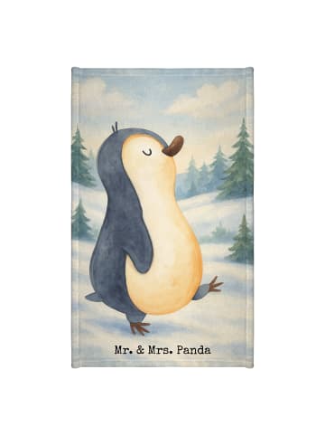 Mr. & Mrs. Panda Gästehandtuch Pinguin mHerzieren Design ohne S... in Weiß