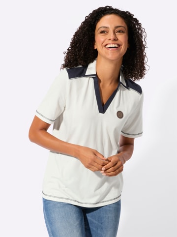 WITT WEIDEN Kurzarm-Shirt in ecru-marine
