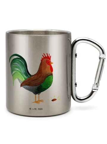 Mr. & Mrs. Panda Thermobecher Hahn Korn ohne Spruch in Silber