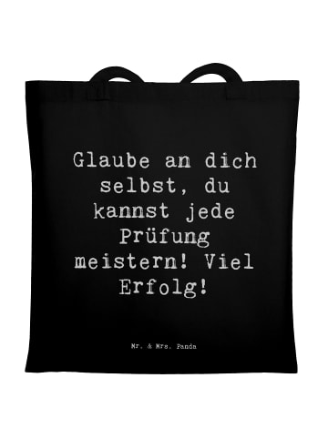 Mr. & Mrs. Panda Schultasche Spruch Prüfungen bestehen mit Spruch in Schwarz
