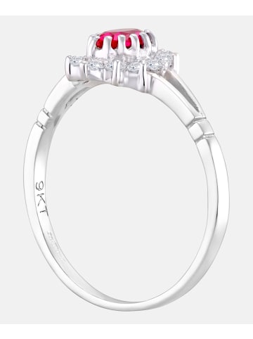 Diamant L'éternel Verlobungsring aus 375 Gelbgold mit Zirkonia mit Rubin
