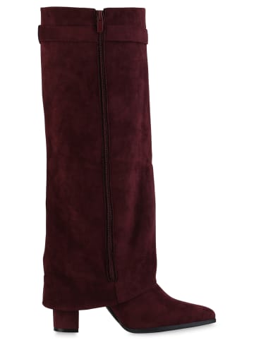 VAN HILL Klassische Stiefel Cassia in Burgund Velours