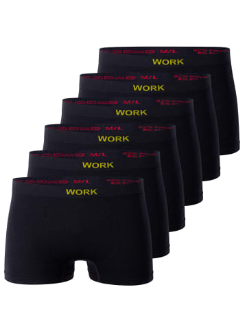 Cotton Prime® 6er Pack Boxershorts WORK in schwarz