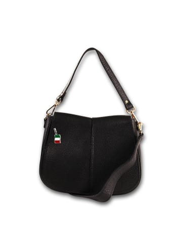 Florence Leder Schultertasche, Umhängetasche Florence Tasche schwarz ca. 25cm