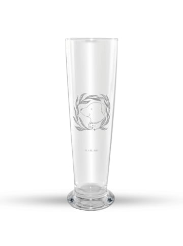 Mr. & Mrs. Panda Weißbierglas Hund Blumen ohne Spruch in Transparent
