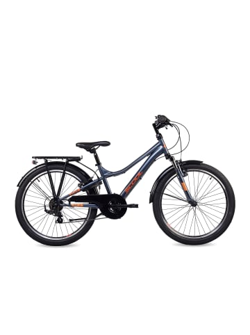 S'COOL Kinderfahrrad - troX 24 Zoll 6-Gang | ab 8 Jahre - Dark Grey/Orange