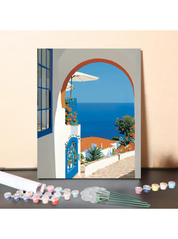 ARTNANAS DIY Malen nach Zahlen Set-"Blaue Gassen" 