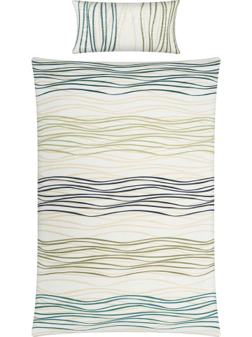 REDBEST Seersucker Bettwäsche in grün-petrol