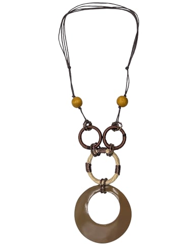 collezione alessandro Lange Kette " Manila " in braun