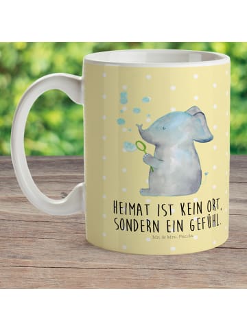 Mr. & Mrs. Panda Kindertasse Elefant Seifenblasen mit Spruch in Gelb Pastell
