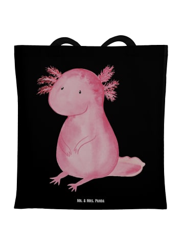 Mr. & Mrs. Panda Shopping Tasche Axolotl Niedlich ohne Spruch in Schwarz