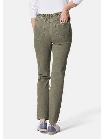 GOLDNER Kurzgröße:  High-Stretch-Jeanshose Damen Jeans Slim Fit LOUISA, Stretch in moorgrün