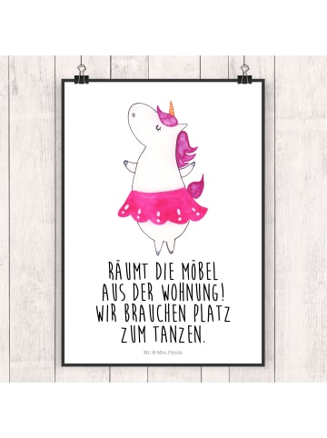 Mr. & Mrs. Panda Poster Einhorn Ballerina mit Spruch in Transparent