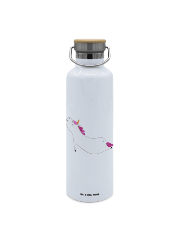 Mr. & Mrs. Panda Trinkflasche Edelstahl Einhorn Yoga ohne Spruch in Weiß