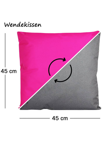 JACK Outdoor Dekokissen Wende 45x45cm inkl. Füllung in Anthrazit/Pink