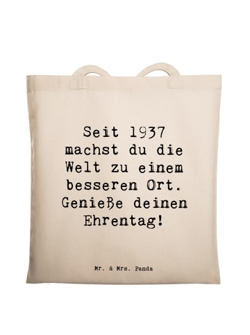 Mr. & Mrs. Panda Tasche Spruch 1937 Geburtstag mit Spruch in Creme