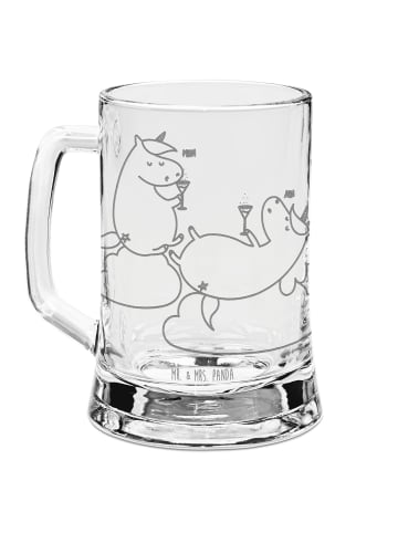 Mr. & Mrs. Panda Gravur Bierkrug Einhorn Sekt ohne Spruch in Transparent