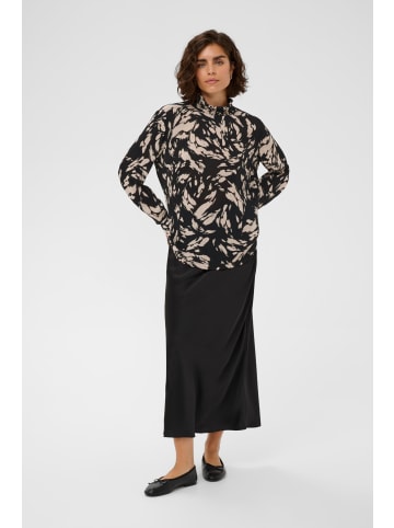 Kaffe Langarm-Bluse KAamber Regular fit in Black Gray Graphic