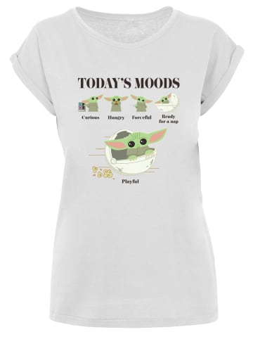 F4NT4STIC T-Shirt 'Star Wars Mandalorian Child Moods' in weiß