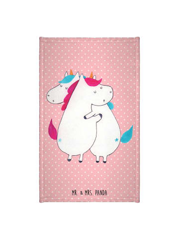Mr. & Mrs. Panda Handtuch Einhörner Umarmen ohne Spruch in Rot Pastell