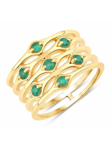 Rafaela Donata Ring Sterling Silber Smaragd in gelbgold