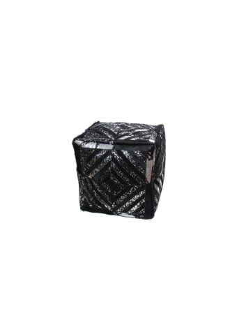 Kayoom Sitzkissen Spark Pouf 45cm x 45cm in schwarz - silber