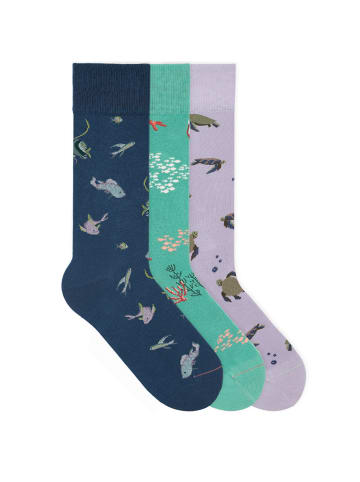 von Jungfeld Gemusterte Socken Signature Icons Set in Coralline