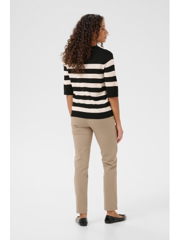 CULTURE Strickpullover CUsabi in Black/Whitecap Stripe