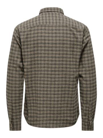 Only&Sons Freizeit Karohemd Holzfäller Kariertes Flanellhemd in Braun-3