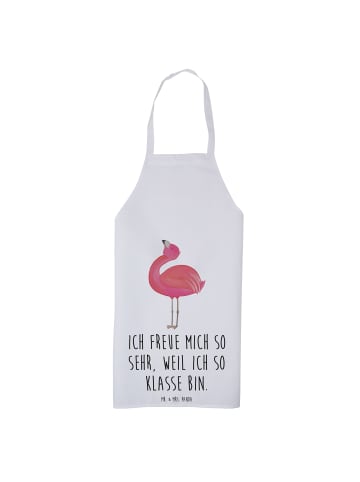 Mr. & Mrs. Panda Kochschürze Flamingo Stolz mit Spruch in Weiß