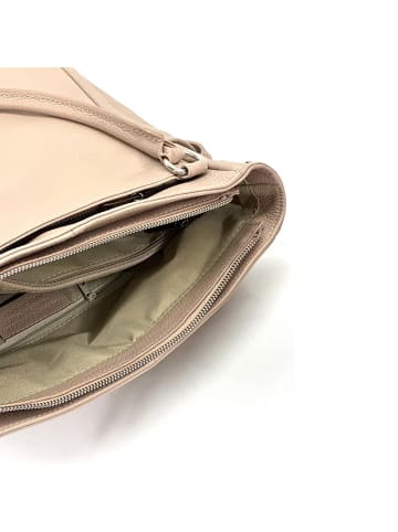 Florence Florence Handtasche, Umhängetasche Leder hellgrau ca. 38cm