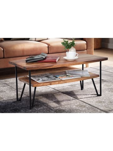 FineBuy Couchtisch in Braun / Sheesham / 90x50x40