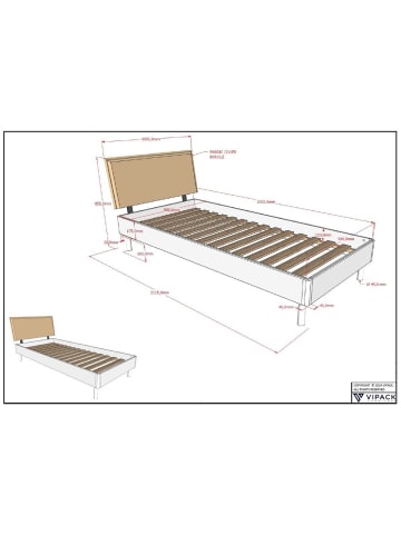58 aufm Kessel EINZELBETT SET 90x200 Keeley Buche Weiß Holz Schrank Komfort Stabil