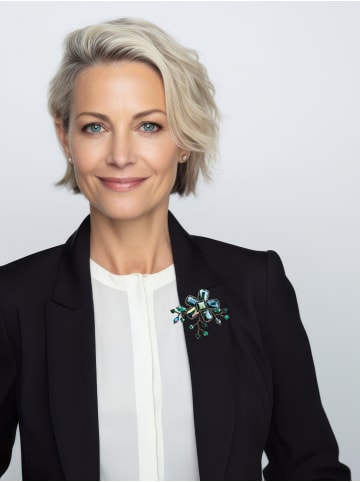 collezione alessandro Brosche " Blumenranke " in grün