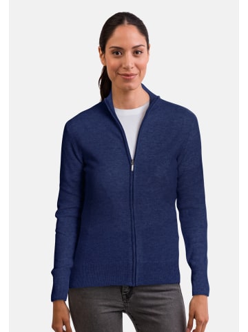 CASH-MERE.CH Cardigan mit Reissverschluss in Navy Blau